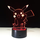 Pokemon Pikachu 3D Illusion Led Table Lamp 7 Color Change LED Desk Light Lamp Pikachu Gifts Birthday Gifts Christmas Gifts