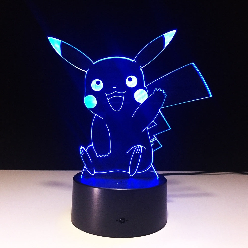 Pokemon Pikachu 3D Illusion Led Table Lamp 7 Color Change LED Desk Light Lamp Pikachu Gifts Birthday Gifts Christmas Gifts
