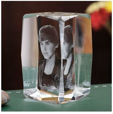 Justin Bieber Engraving Crystal 3D LED Light Figure Justin Bieber Doll Justin Bieber Birthday Gifts Christmas Gifts