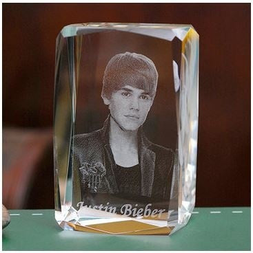 Justin Bieber Engraving Crystal 3D LED Light Figure Justin Bieber Doll Justin Bieber Birthday Gifts Christmas Gifts