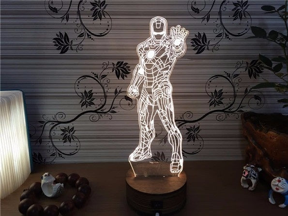 Iron man Lamp 3D Laser Engraved Lights LED Desk Light Lamp Iron man Figure Kids Gift Birthday Gifts Christmas Gifts
