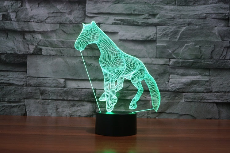 The Horse 3D Illusion Led Table Lamp 7 Color Change LED Desk Light Lamp Horse Gifts Birthday Gifts Christmas Gifts