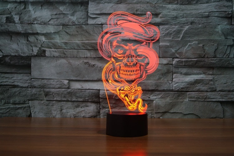 Skull Ghost Snake Illusion Led Table Lamp 7 Color Change LED Desk Light Lamp Skull Ghost Gifts Birthday Gifts Christmas Gifts