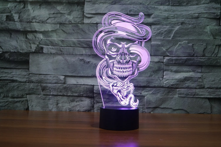 Skull Ghost Snake Illusion Led Table Lamp 7 Color Change LED Desk Light Lamp Skull Ghost Gifts Birthday Gifts Christmas Gifts