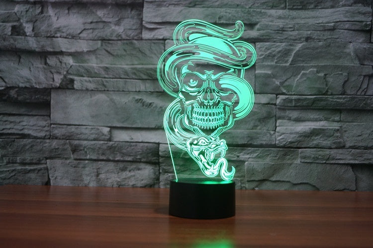 Skull Ghost Snake Illusion Led Table Lamp 7 Color Change LED Desk Light Lamp Skull Ghost Gifts Birthday Gifts Christmas Gifts