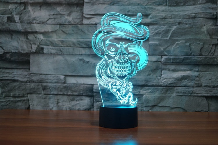 Skull Ghost Snake Illusion Led Table Lamp 7 Color Change LED Desk Light Lamp Skull Ghost Gifts Birthday Gifts Christmas Gifts