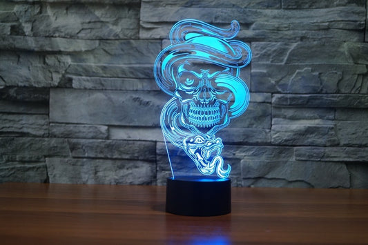 Skull Ghost Snake Illusion Led Table Lamp 7 Color Change LED Desk Light Lamp Skull Ghost Gifts Birthday Gifts Christmas Gifts