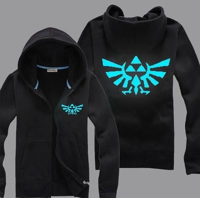 Luminous The Legend of Zelda Unisex Zipper Hoodie Warm Thickened Hooded Sweatshirt Coat Jacket Outwear Sweater The Legend of Zelda Gifts Christmas Gifts