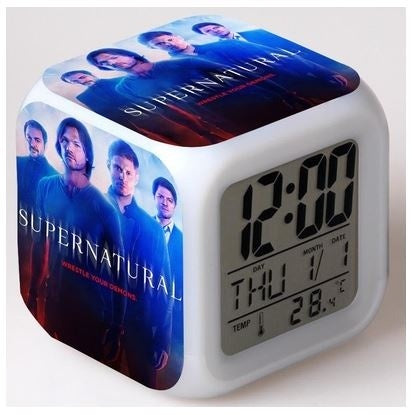 Supernatural LED Colorful Lights Creative Small Alarm Clock Room Bedroom Supernatural Clock Children Gift beautiful toys