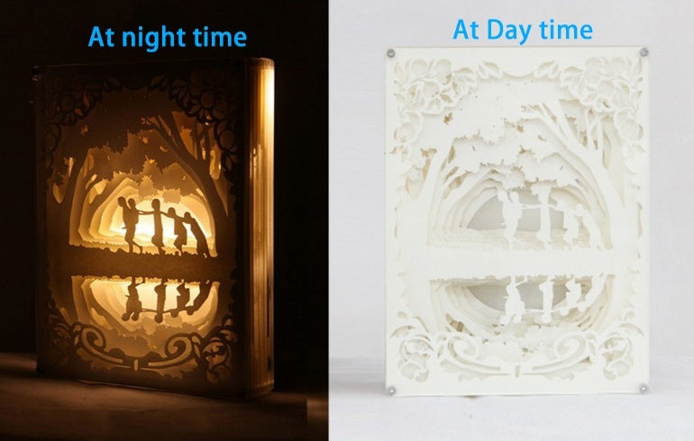 Totoro 3D Paper Carving Light Warm Night LED Light Lamp LED Desk Light Lamp  Decoration Totoro Gifts Children Gift Birthday Gifts Christmas Gifts
