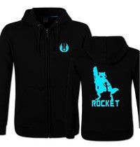 Luminous Guardians of the Galaxy Rocket Baby Groot Unisex Zipper Hooded Cardigan Sweater Baby Groot Coat Jacket Gifts Christmas Gifts