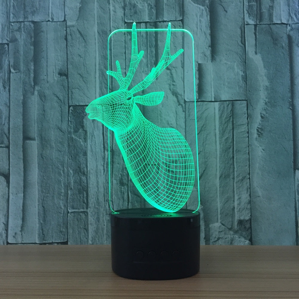 Christmas deer Illusion Led Table Lamp 7 Color Change LED Desk Light Lamp Christmas deer Decoration Ornament