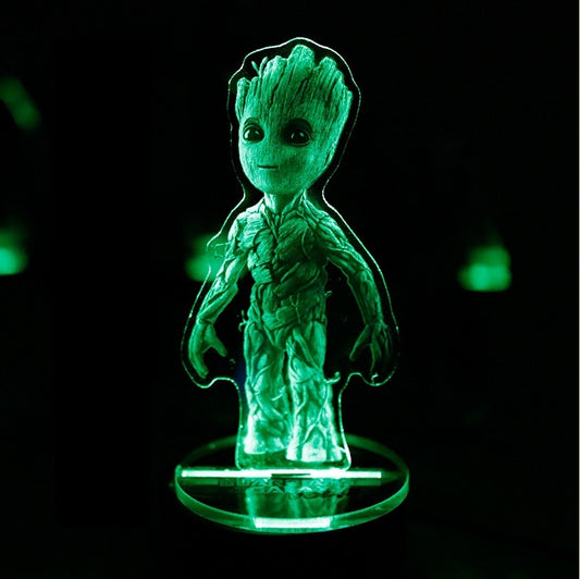 Baby Groot 3D Illusion Led Table Lamp 7 Color Change Light Lamp Baby Groot Figure Model Groot Action Figure Groot Kids Toy Gifts