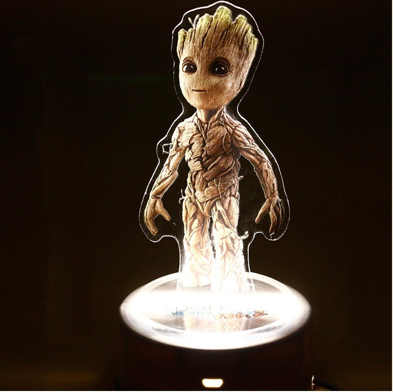 Guardians of the Galaxy Baby Groot Rocket Raccoon 3D Illusion Led Table Lamp 7 Color Change Light Lamp Baby Groot Figure Model Groot Action Figure Groot Kids Toy Gifts