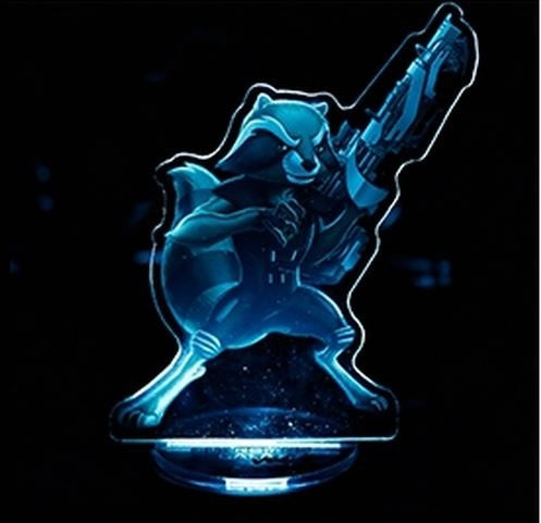 Guardians of the Galaxy Baby Groot Rocket Raccoon 3D Illusion Led Table Lamp 7 Color Change Light Lamp Baby Groot Figure Model Groot Action Figure Groot Kids Toy Gifts