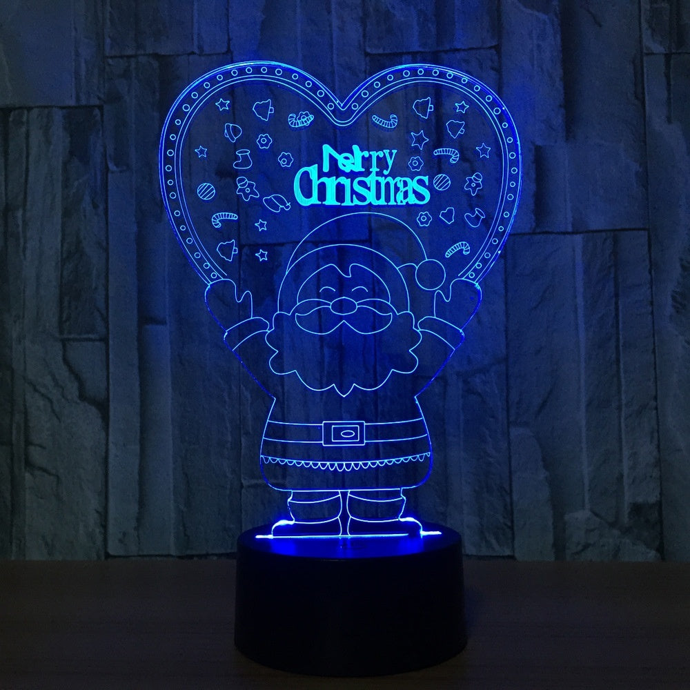 Merry Christmas Santa Claus 3D Illusion Led Table Lamp 7 Color Change LED Desk Light Lamp Santa Claus Gifts Christmas Gifts