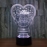Merry Christmas Santa Claus 3D Illusion Led Table Lamp 7 Color Change LED Desk Light Lamp Santa Claus Gifts Christmas Gifts