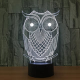 পেঁচা 3D ইলিউশন LED টেবিল ল্যাম্প 7 রঙ পরিবর্তন এলইডি ডেস্ক লাইট ল্যাম্প পেঁচা সজ্জা