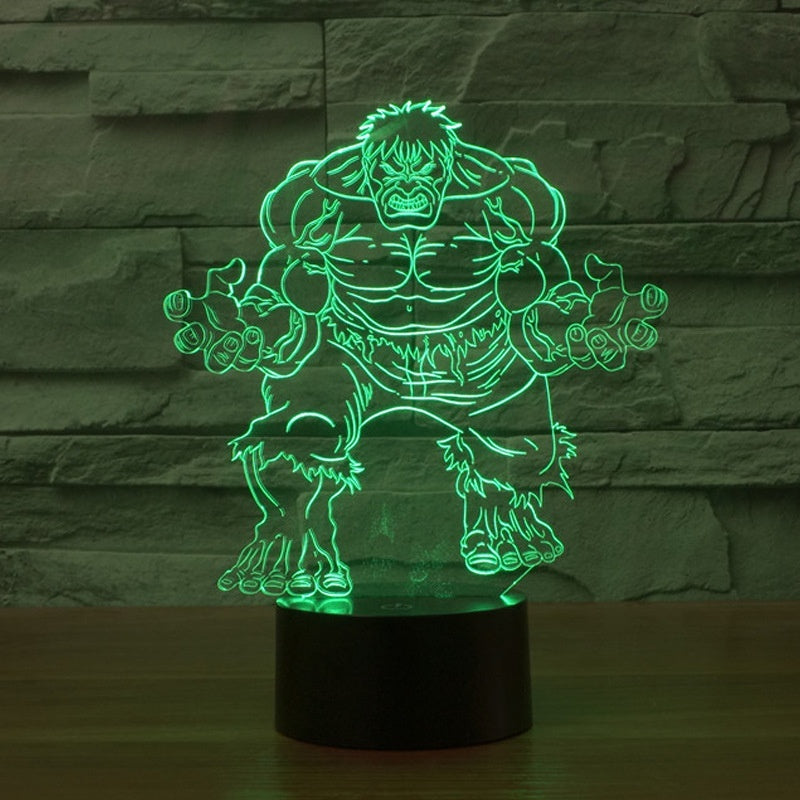 Hulk 3D Illusion Led Table Lamp 7 Color Change LED Desk Light Lamp Hulk Gifts Christmas Gifts