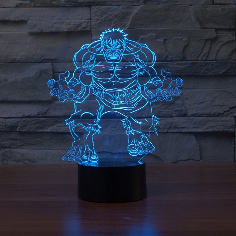 Hulk 3D Illusion Led Table Lamp 7 Color Change LED Desk Light Lamp Hulk Gifts Christmas Gifts