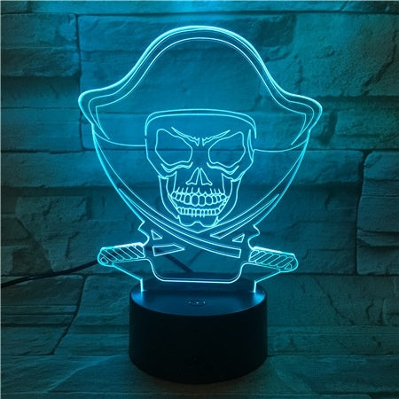 Assassins Creed 3D Illusion Led Table Lamp 7 Color Change LED Desk Light Lamp Assassins Creed Skull Gifts Christmas Gifts