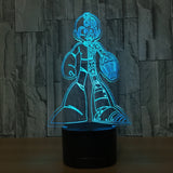 Megaman Rockman  3D Illusion Led Table Lamp 7 Color Change LED Desk Light Lamp Gifts