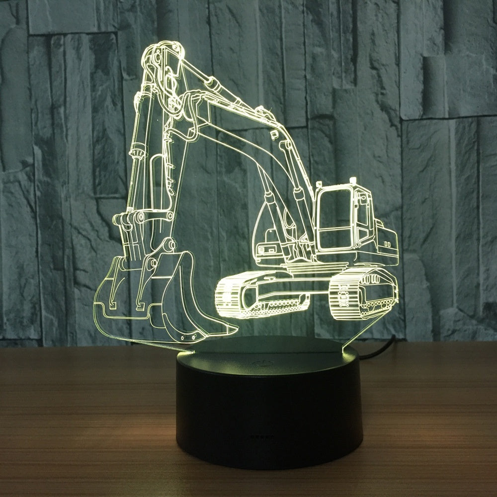 Ecavator 3D Illusion Led Table Lamp 7 Color Change LED Desk Light Lamp Excavator Children Gifts Christmas Gifts