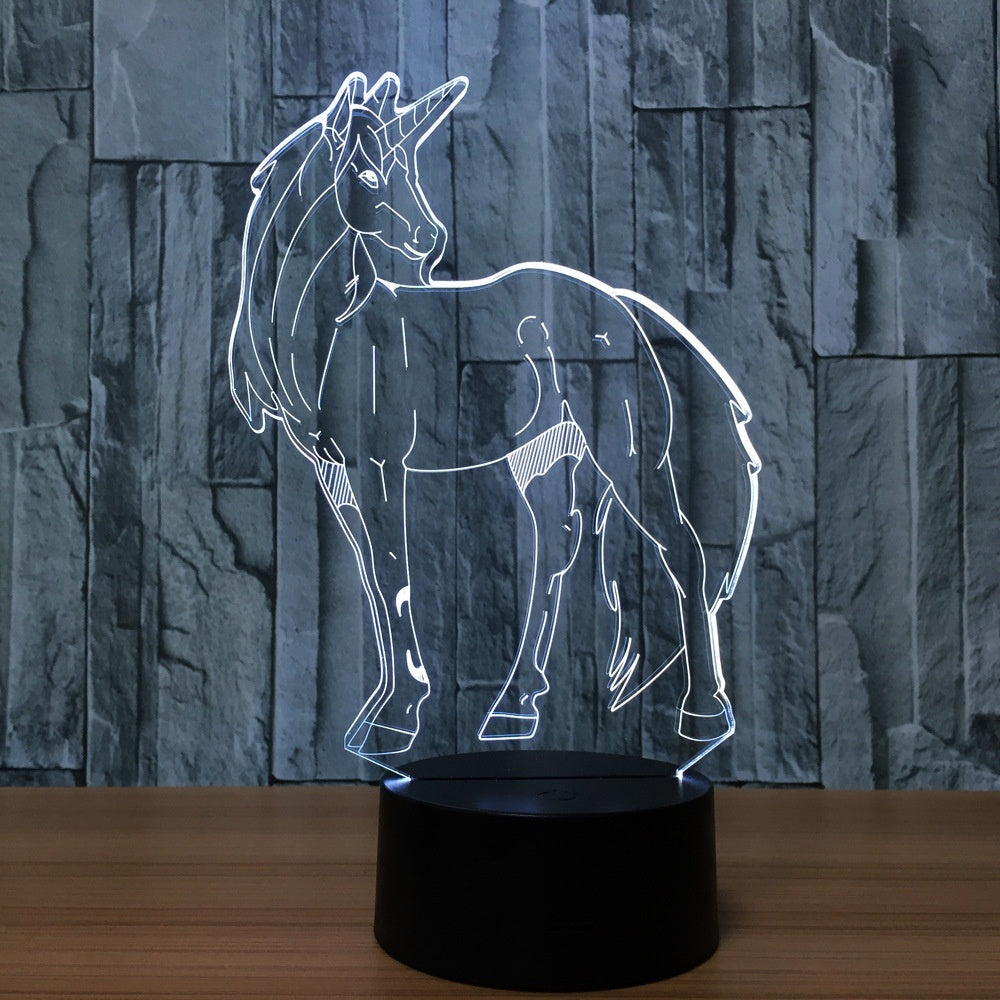 Unicorn 3D Illusion Led Table Lamp 7 Color Change LED Desk Light Lamp Unicorn Children Gifts Christmas Gifts