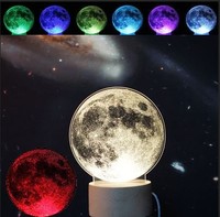 Galaxy Moon 3D led Lamp Galaxy Moon 7 Color Change LED Desk Light Lamp Galaxy Moon Gifts Birthday Gifts Christmas Gifts