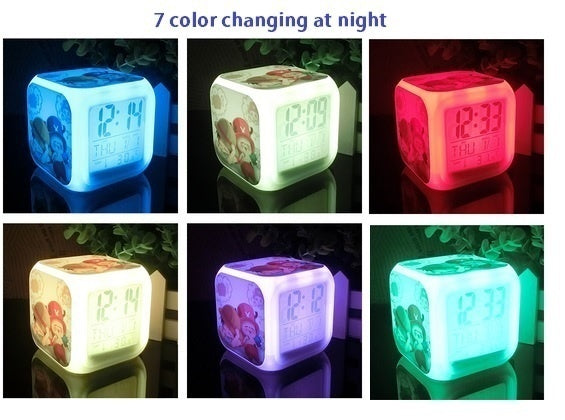 Superman Batman Wonder Woman LED Colorful Lights Creative Small Alarm Clock Room Bedroom Superman Birthday Gifts Christmas Gifts