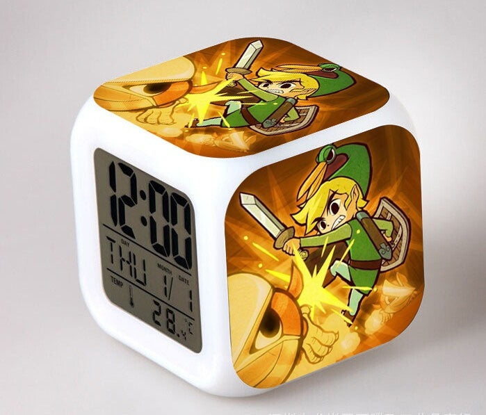 The Legend of Zelda LED Colorful Lights Creative Small Alarm Clock Room Bedroom The Legend of Zelda Birthday Gifts Christmas Gifts