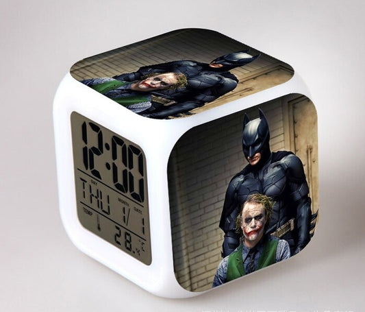Batman LED Colorful Lights Creative Small Alarm Clock Bedroom Student Clock