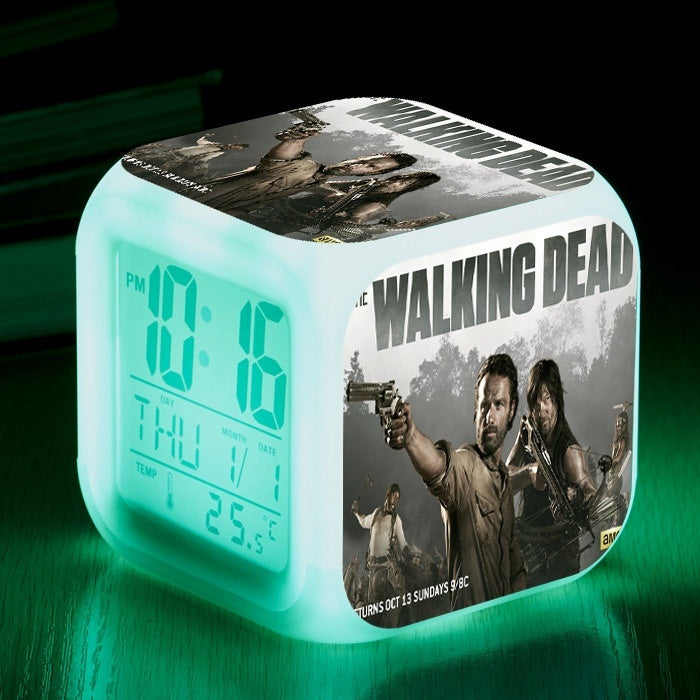 The Walking Dead Rick Grimes Daryl Dixon LED Colorful Lights Creative Small Alarm Clock Room Bedroom The Walking Dead Birthday Gifts Christmas Gifts