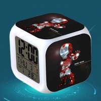 Iron man LED Colorful Lights Creative Small Alarm Clock Room Bedroom Iron man Birthday Gifts Christmas Gifts