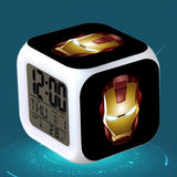 Iron man LED Colorful Lights Creative Small Alarm Clock Room Bedroom Iron man Birthday Gifts Christmas Gifts