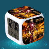 Iron man LED Colorful Lights Creative Small Alarm Clock Room Bedroom Iron man Birthday Gifts Christmas Gifts