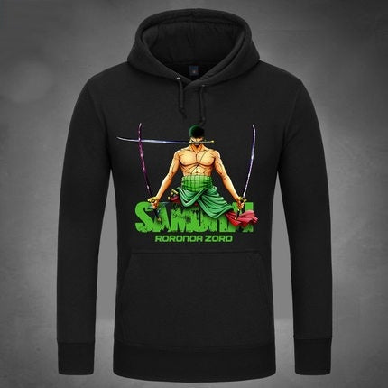 One Piece Zoro Sport Wear Men Fleece Sweatshirts Hooded Coat One Piece Jacket Pullovers Gifts Christmas Gifts