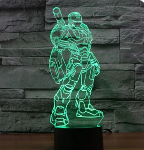 Iron Man Illusion Led Table Lamp 7 Color Change LED Desk Light Lamp Iron Man Children Gifts Christmas Gifts