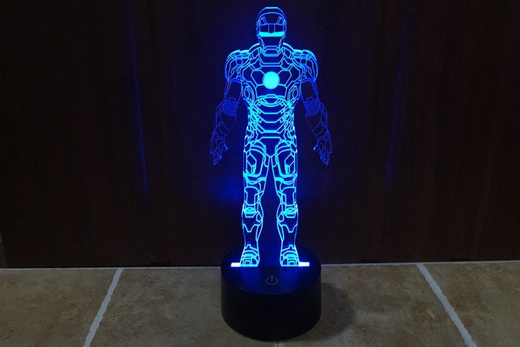 Iron Man Illusion Led Table Lamp 7 Color Change LED Desk Light Lamp Iron Man Children Gifts Christmas Gifts