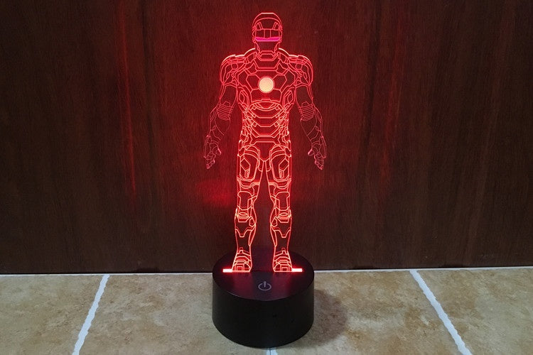 Iron Man Illusion Led Table Lamp 7 Color Change LED Desk Light Lamp Iron Man Children Gifts Christmas Gifts
