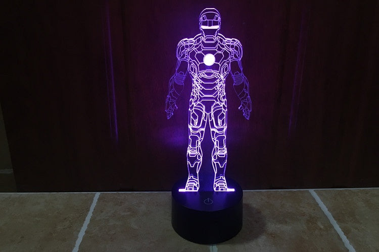 Iron Man Illusion Led Table Lamp 7 Color Change LED Desk Light Lamp Iron Man Children Gifts Christmas Gifts