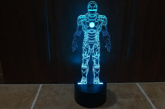 Iron Man Illusion Led Table Lamp 7 Color Change LED Desk Light Lamp Iron Man Children Gifts Christmas Gifts