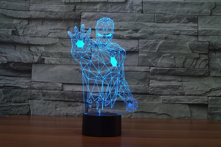 Iron Man Illusion Led Table Lamp 7 Color Change LED Desk Light Lamp Iron Man Children Gifts Christmas Gifts