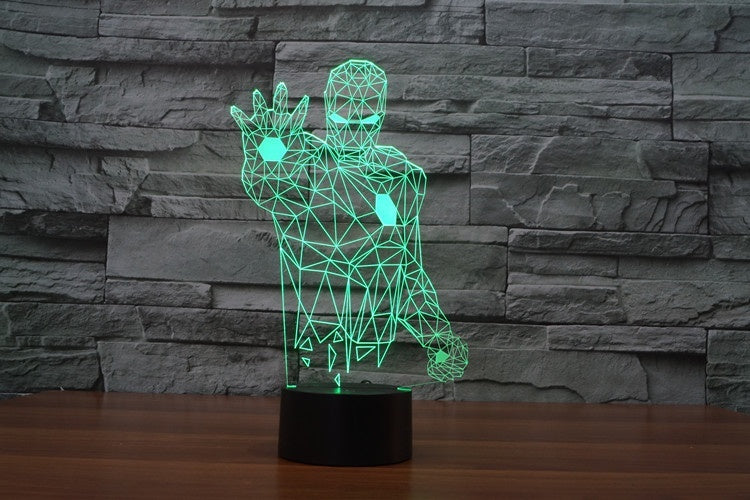 Iron Man Illusion Led Table Lamp 7 Color Change LED Desk Light Lamp Iron Man Children Gifts Christmas Gifts