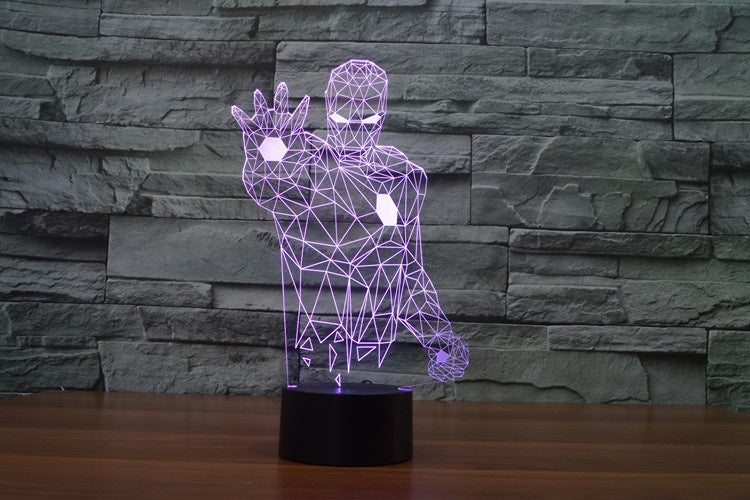 Iron Man Illusion Led Table Lamp 7 Color Change LED Desk Light Lamp Iron Man Children Gifts Christmas Gifts