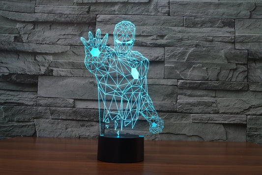 Iron Man Illusion Led Table Lamp 7 Color Change LED Desk Light Lamp Iron Man Children Gifts Christmas Gifts