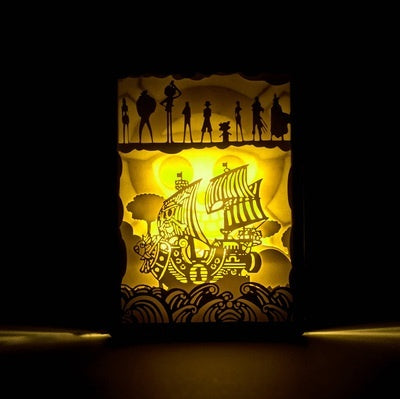 One piece 3D Paper Carving Light Warm Night LED Light Lamp LED Desk Light Lamp Decoration One piece Gifts Children Gift Birthday Gifts Christmas Gifts