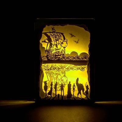 One piece 3D Paper Carving Light Warm Night LED Light Lamp LED Desk Light Lamp Decoration One piece Gifts Children Gift Birthday Gifts Christmas Gifts