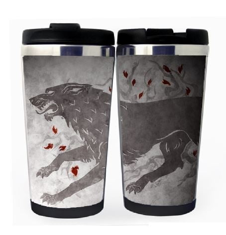 Hra o trůny Vlčí šálek Nerezová ocel 400ml Kávový šálek Čaj Hra o trůny Pivo Stein Dárky k narozeninám Hra o trůny Vánoční dárky