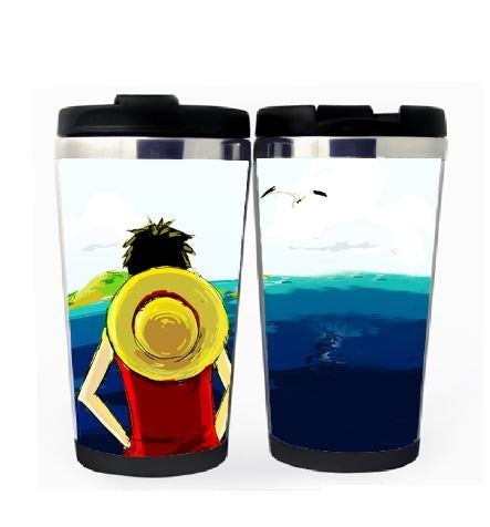 Jeden kus Luffy Cup Nerezová ocel 400ml Kávový šálek Čaj Jednodílný Beer Stein Dárky k narozeninám Jeden kus Vánoční dárky